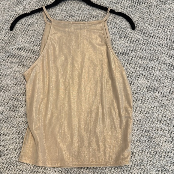 Caution to the wind Metallic Gold Tank Top - Picture 3 of 3
